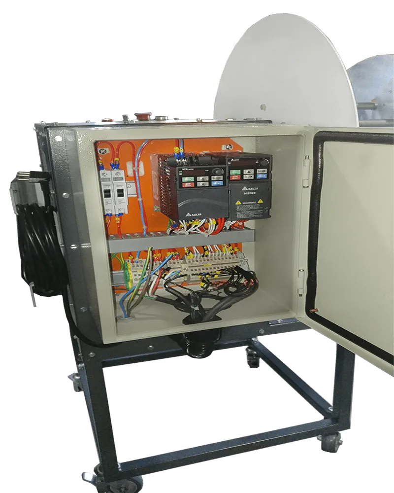 Bobinador de perfis vista painel elétrico